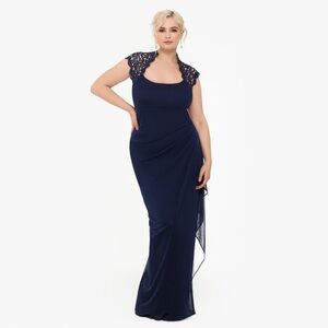 Christa Lace Mesh Cap Sleeve Gown 
Xscape
